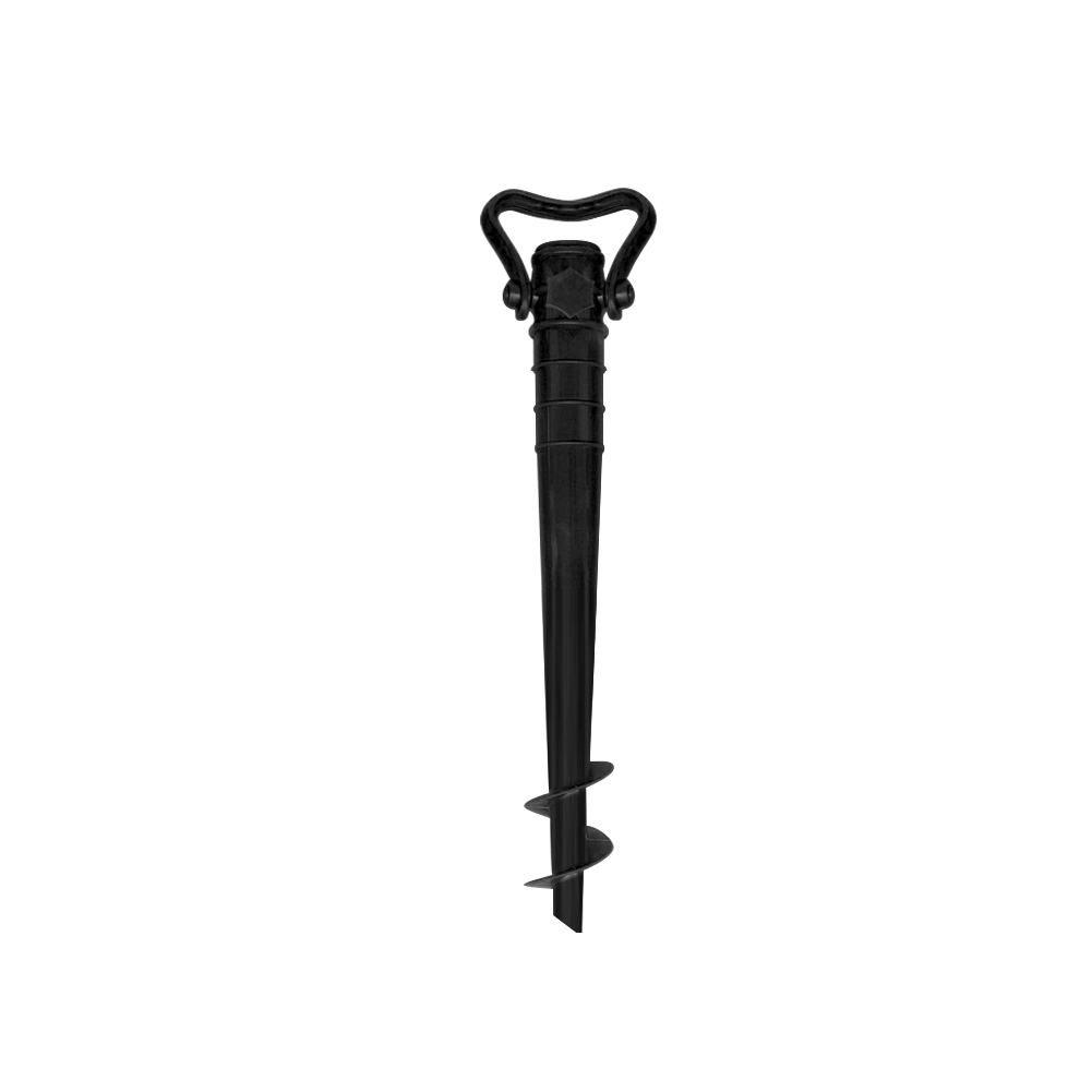Equipo de lluvia para pesca en la playa, sombrilla para jardín, Patio, perno de pie, inserción, anclaje al suelo, punta, sombrilla, soporte ajustable elástico: Black