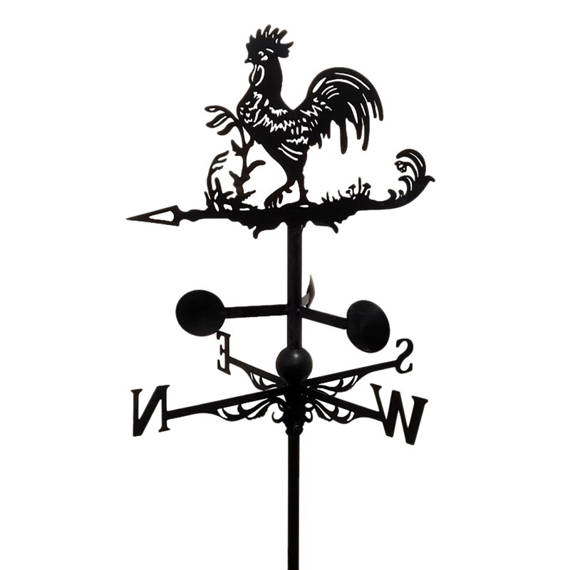 Coq – girouette météo, indicateur de Direction du vent, rétro, toit jardin, décoration extérieure, artisanat de construction: Default Title