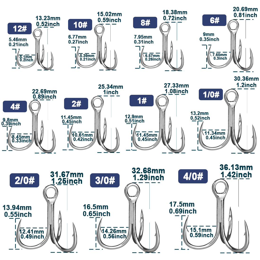 Anzuelos triples de pesca, 25 ~ 100 Uds., anzuelos de pesca de agua salada, Crankbaits Spinners, anzuelo de pesca de repuesto, señuelos duros, trucha, atún, salmón