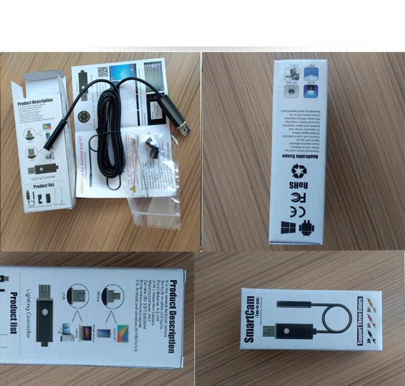 2 in 1 Waterproof LED Mini WIFI Camera USB Endoscope Wire Snake Tube Inspection Borescope for Android PC Camera