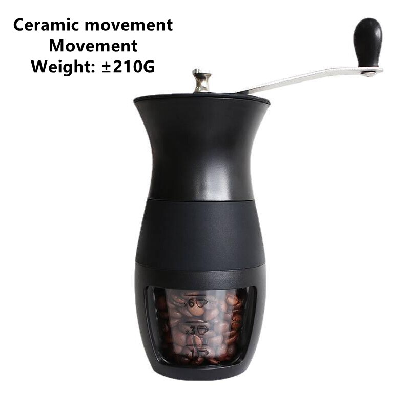 Portable Coffee Grinder Manual Coffee Bean Grinder Hand Grinder Mill with Double Bearing Positioning Coffee Tool: Style D Color1