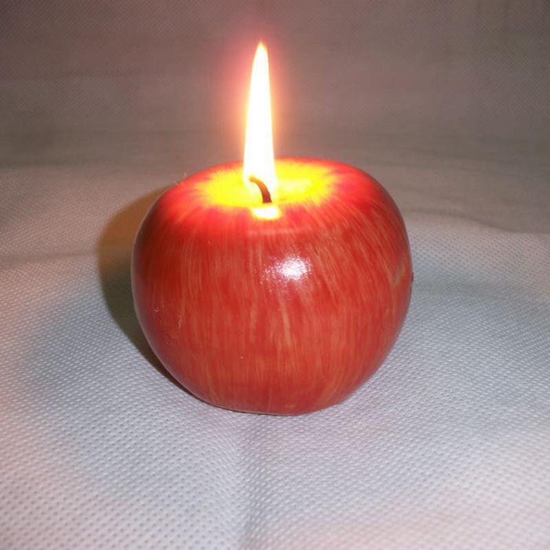 Hem rött äpple form frukt doftljus bröllop dekoration alla hjärtans dag jul ljus lampa ser 88