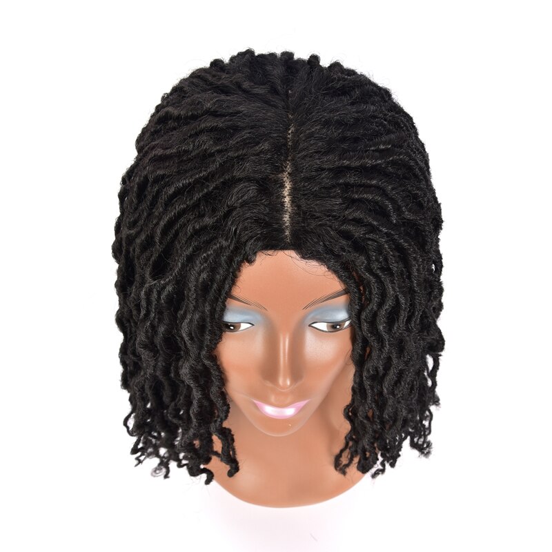 Synthetic Dreadlocs Wig For Black Women 12 Inch Goddess Faux Locs Wig Heat Resistant Fiber Crochet Braids Hair Wig
