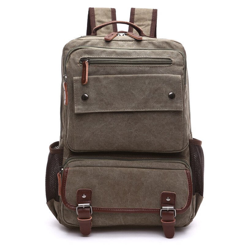 Mochila vintage de lona para hombre, bolso escolar de gran capacidad para ordenador portátil, estudiantes universitarios, para adolescentes,