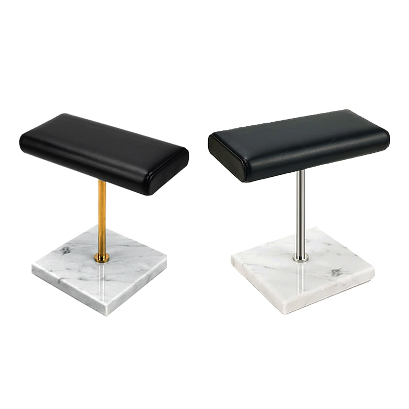 Wit Marmer Base Horloge Stand Metalen Staaf Display Props Armband Display Stand Riem Sieraden Verlengen Plaatsing Stand