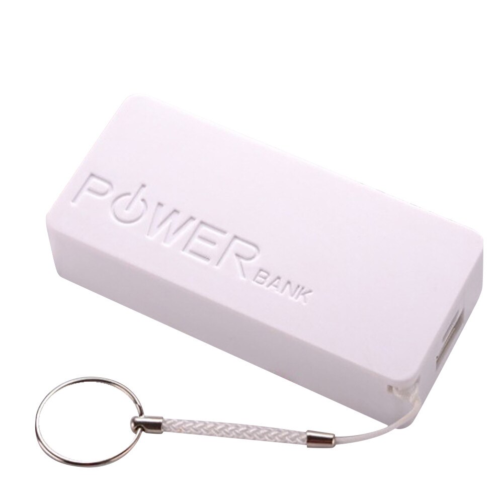 Cargador de batería de 5600mAh, 2X 18650 banco de energía USB, caja de bricolaje para iPhone, teléfono inteligente, MP3, carga móvil electrónica, cargador de coche: White
