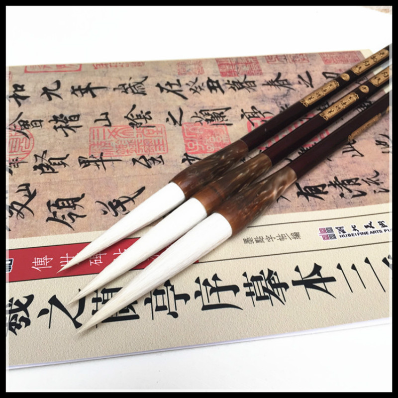 Chinese Calligraphy Brush Set Caligrafia Long Woolen Hair Cursive Script Official Script Chinese Painting Brush Tinta China