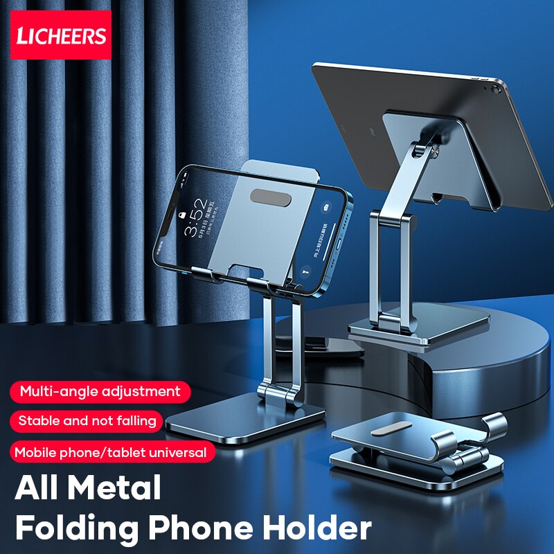 Telefoonhouder 360 Tablet Bureau Mobiele Telefoon Houder Stand Verstelbare Aluminium Legering Desktop Luie Beugel Opvouwbaar Voor IPhones Voor Samsung Autohouder(-03-Black Style 2 Telefoonhouder 360 Tablet Bureau Mobiele Telefoon Houder Stand Verstelbare Aluminium Legering Desktop Luie Beugel Opvouwbaar Voor IPhones Voor Samsung Autohouder(-03-Black Style 2