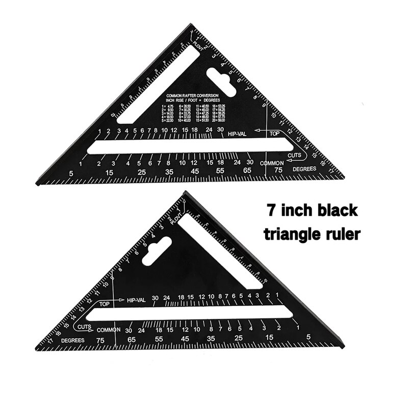 Multiruler Metal Setsquare 7 Inch Triangle Ruler Knitting Ruler Drawing Templates Lineaal Measuring Meter For School Office