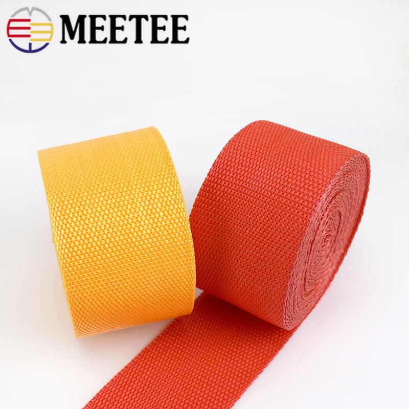 Meetee-Cinta de correas de 5 metros y 50mm de poliéster y nailon PP para correas de bolsa trenzada, para prendas de vestir y zapatos, banda para exteriores