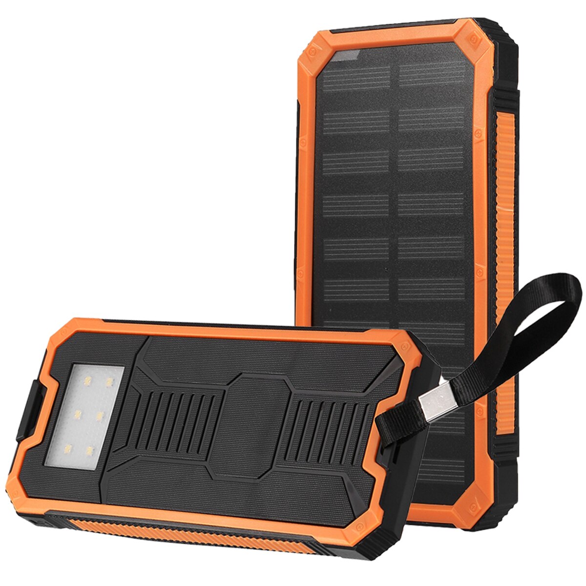Reise Tragbare Solar Power Bank Fall DIY Kit 20000mAh Schnelle Lade Dual USB Mobile Power Bank Fällen Gebaut-in Solar Panel: Orange