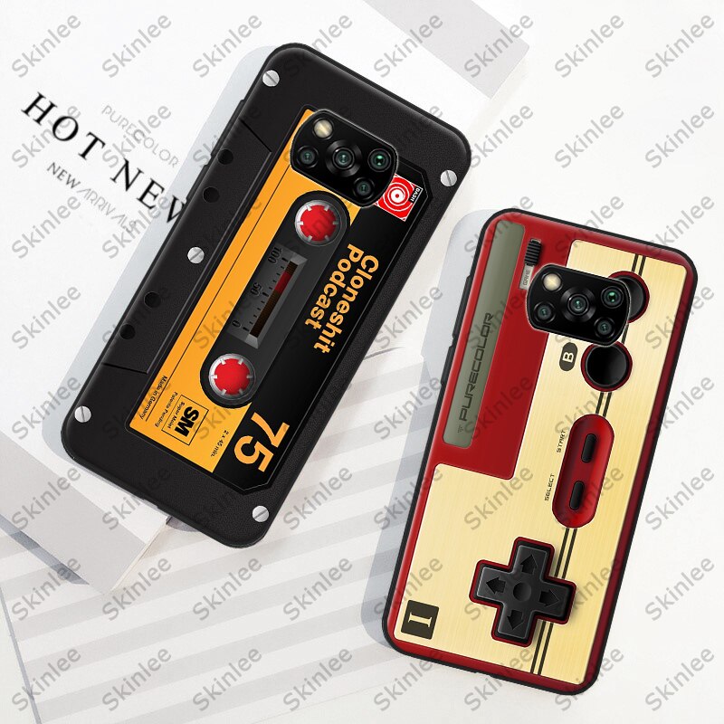 Skinlee Voor Poco X3 Nfc Case Zachte Alle Bescherming Retro Camera Patroon Gamepad Voor Xiaomi Pocophone X3 Telefoon Cover