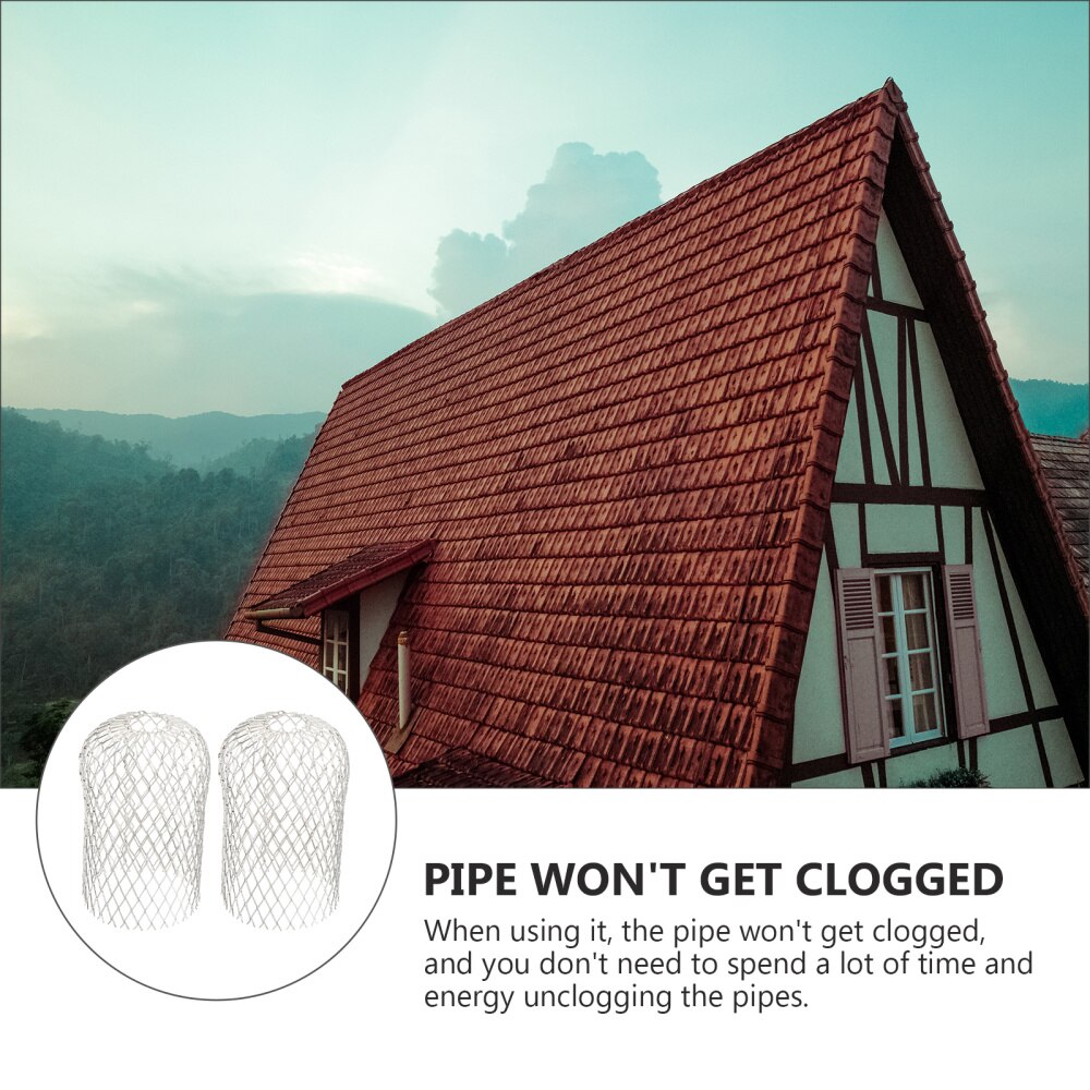 2pcs Gutter Guard Strainer Mesh Gutter Downspout Guard Leaf and Rain Filter