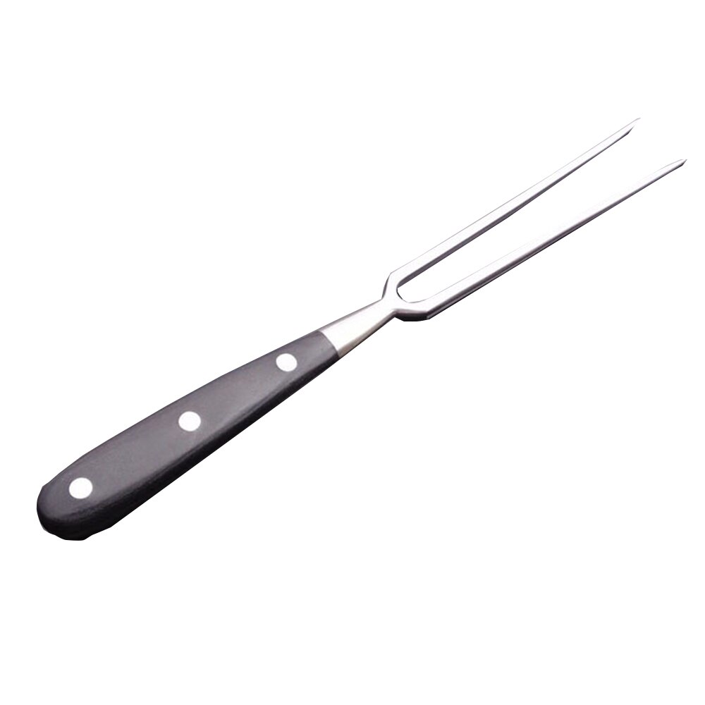 Multifunction 36cm Stainless steel Barbecue Fork Beef Mutton Western Food Meat Fork Kitchen Tableware with Wooden Handle: 30cm