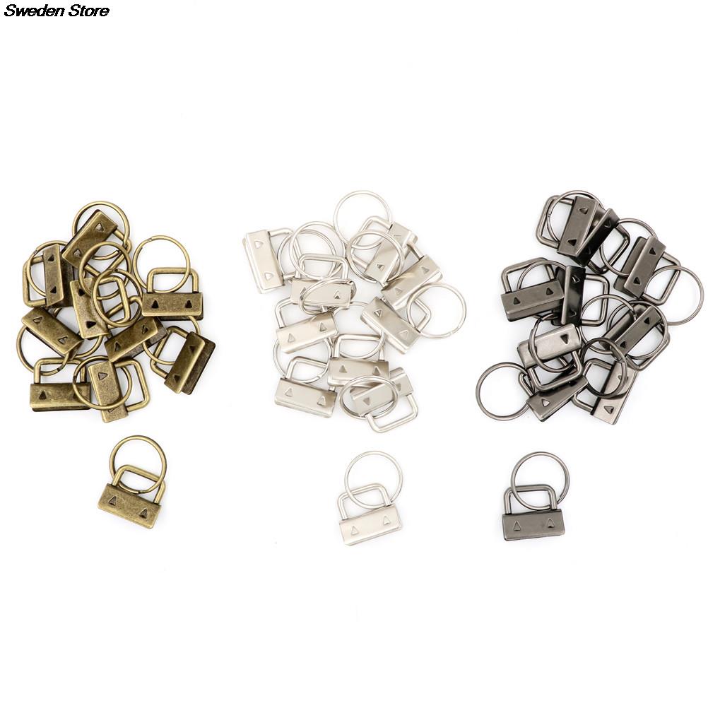 10Pcs Key Fob 25mm Keychain Split Ring For Wrist Wristlets Cotton Tail Clip Hardware Accessories