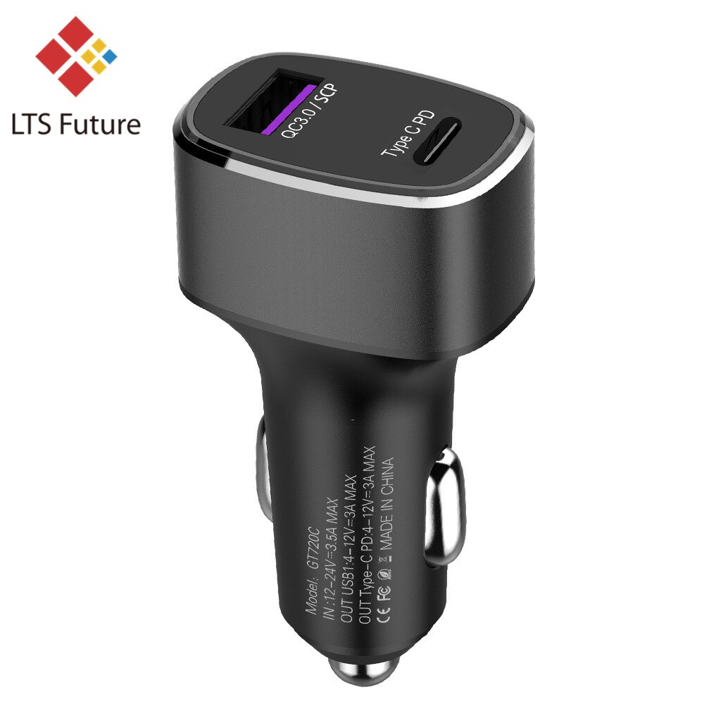 18W Super Fast QC3.0 Car Charger, 45W USB-C PD Power Adapter For iPhone Samsung Tablets Rapid Charging Auto Vehicle Adapters