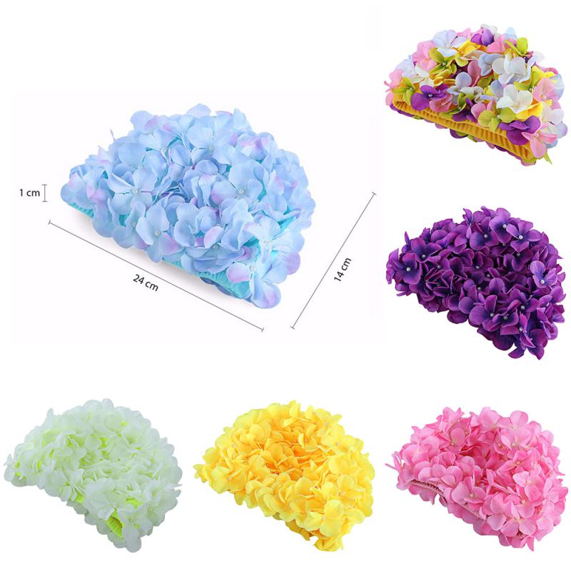 Kvinnor kronblad badmössa blommor badmössa damer simmössa simbassäng mössa badmössa