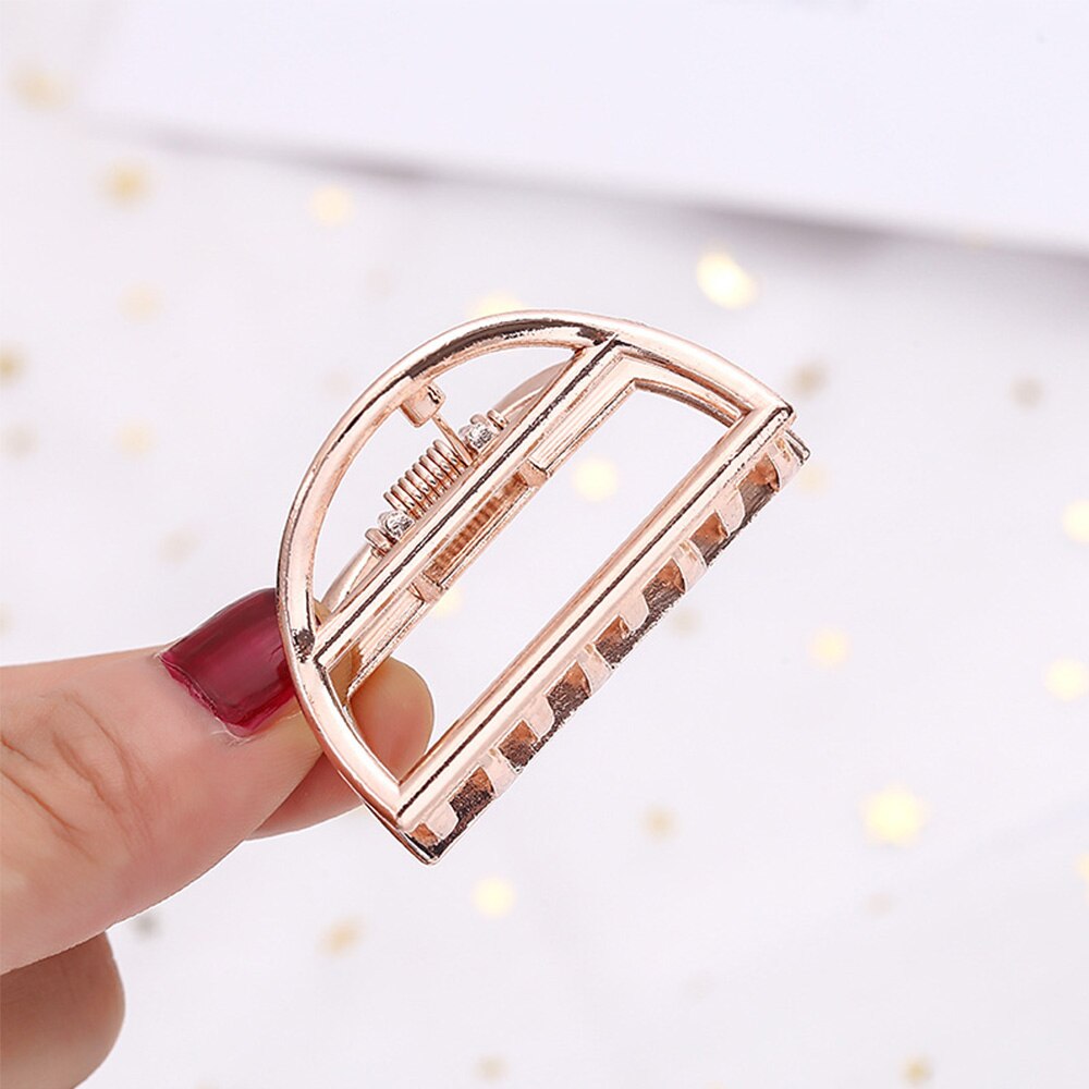 9Styles 2Colors Geometric Hair Claw For Women Girl Clamps Hair Crab Metal Gold Hair Clip Claw Accessories Hairpins Ornament: B rose gold