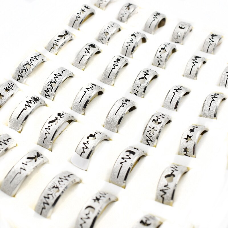 20 Stuks Mix Rvs Ring Sieraden Dragon Hart Verklaring Trouwringen Voor Vrouwen Mannen: 6