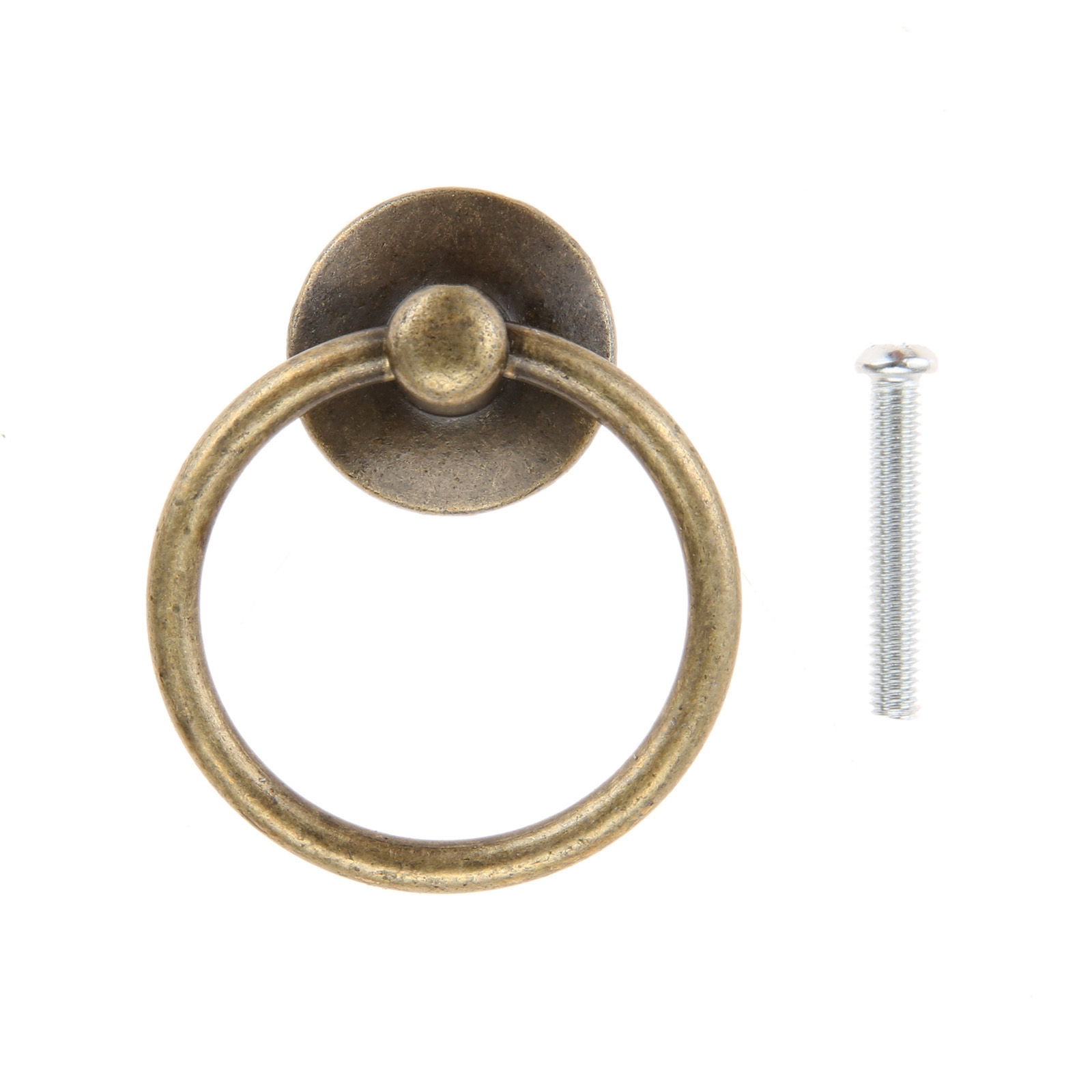 5 teile/satz Ring Knopf Einzigen Loch Metall Griff w/schraube Pull Decor Ktichen Schublade Schrank Gold Silber Schwarz Weiß antike Bronze: Black