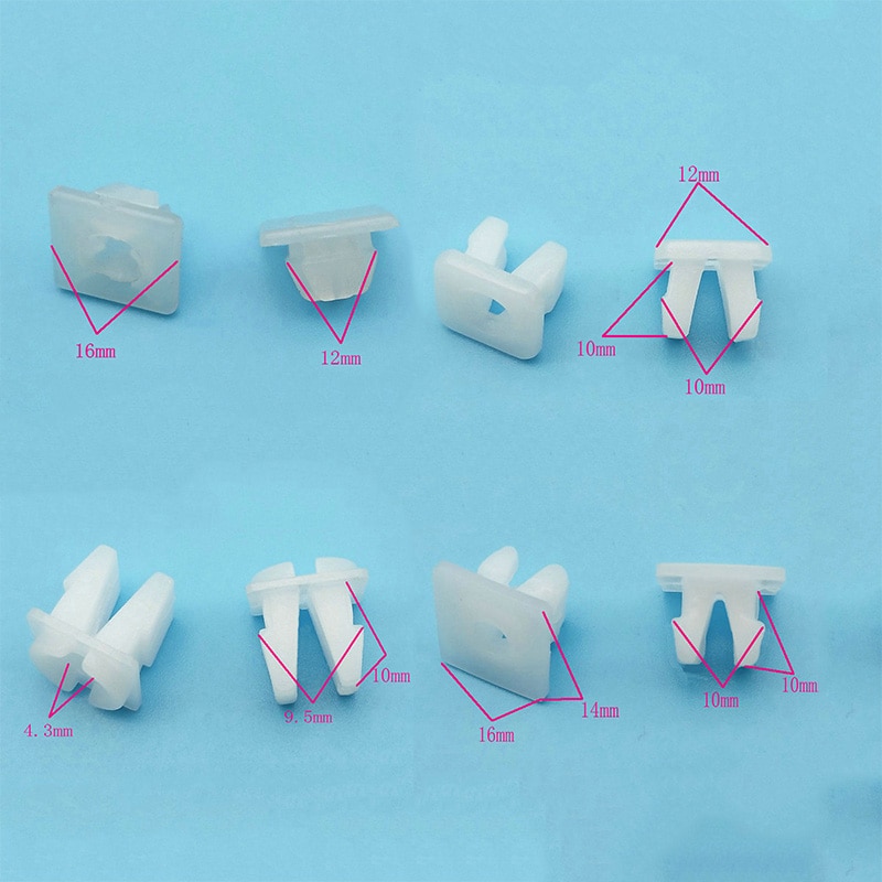 Clips de retenue en plastique 50 pièces, fixation de phare de voiture, feu arrière, lampe de direction, tête carrée, vis d&#39;écrou de fixation
