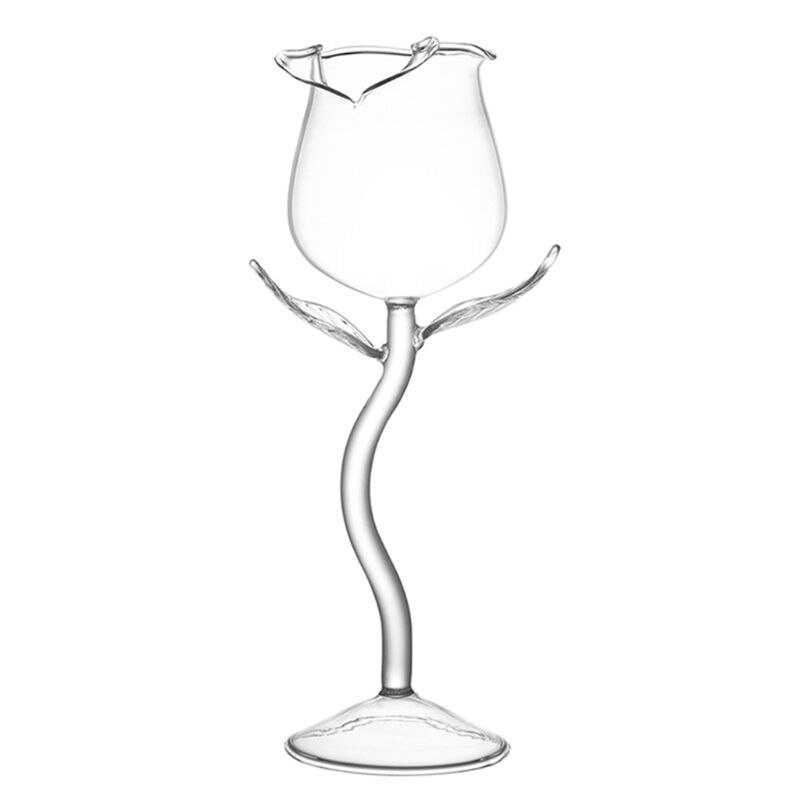 Fancy Red Wine Goblet Wine Cocktail Glasses 100ml Rose Flower Shape Wine Glass