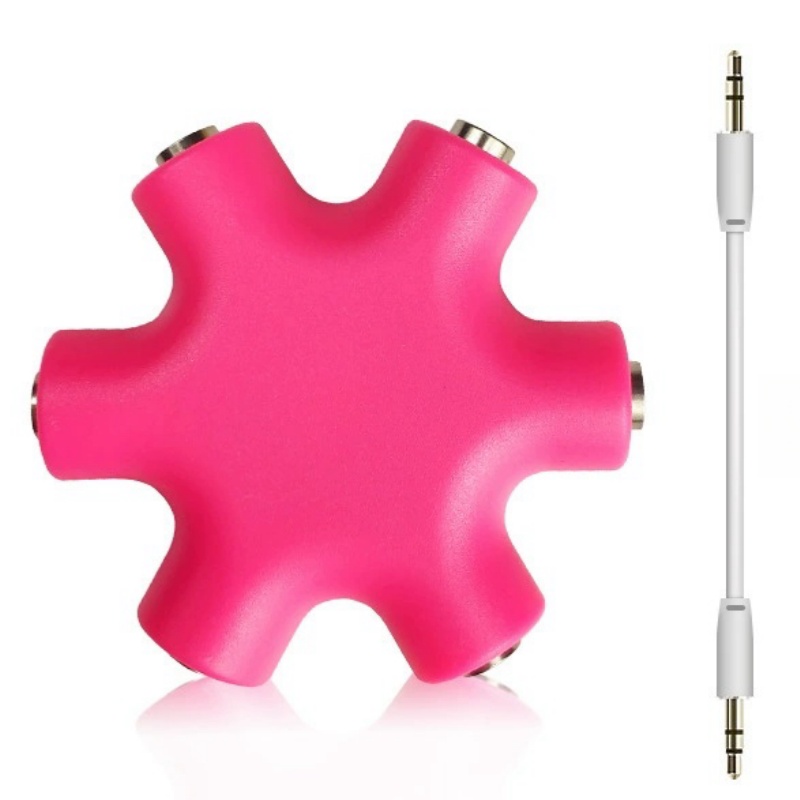 Répartiteur Audio 3.5mm avec câble adaptateur, 1 mâle à 5 femelles, câble séparateur Audio pour écouteurs, convertisseur de sortie sonore Aux multi-ports: Bleu