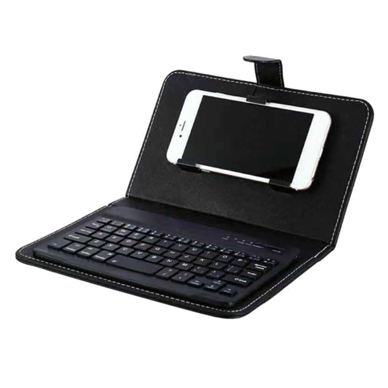 Universal Bluetooth-compatible Wireless Keyboard Case for 4.5&#39;&#39;-6.8&#39;&#39; Cellphone AXFY: Black