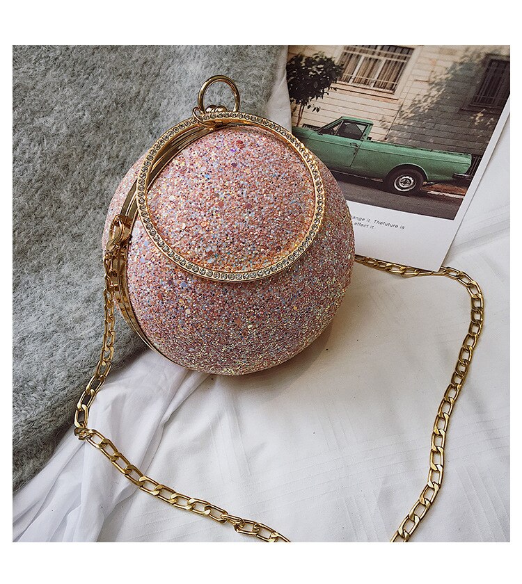 2020 kobiet wieczór codzienna kopertówka kolorowe kryształbyć winnym diamenty okrągła kula w kształcie sprzęgła torebka damska torebka ślubna łańcuszkowa torba na ramię: Inne