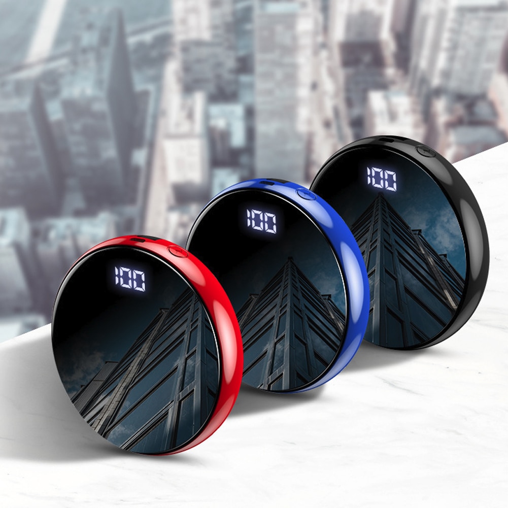 20000mAh portátil Mini banco de potencia espejo pantalla cargador de teléfono batería externa LED Digital Poverbank para teléfono móvil