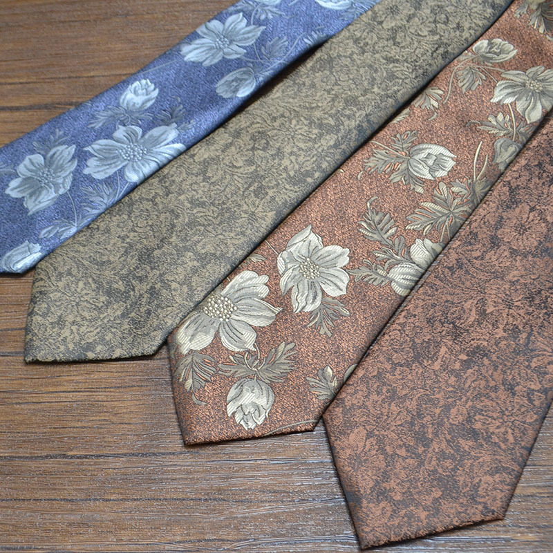 Nueva corbata clásica de poliéster de 8cm para hombre, corbata Retro de negocios con flores Jacquard, patrón de pescado, corbata marrón y negra, accesorios para de boda
