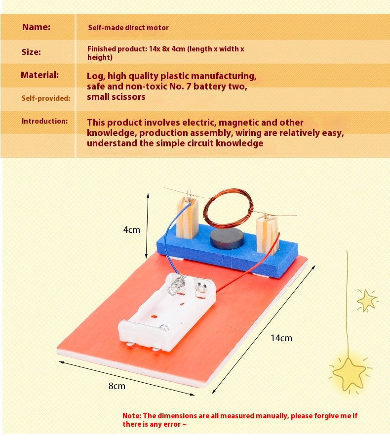 DIY Elektromagnetisme Elektrisch motormodel Metalen spoel Magnetisme Natuurkunde Wetenschap Experiment Hulpmiddelen Educatief studentenspeelgoed