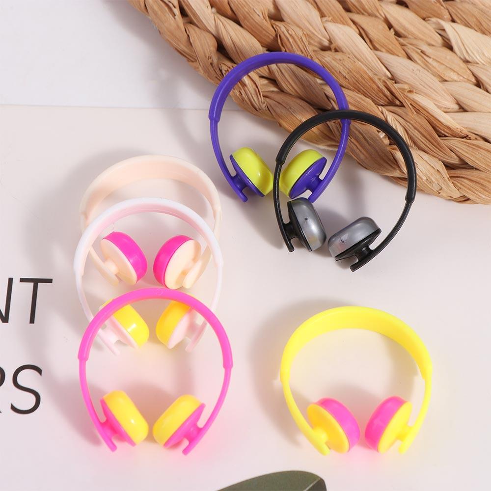 Dollhouse Props Miniature Headset Model Simulation Classic Toys Dollhouse Headphone Model 3.8cm Plastic Doll Headset Toy