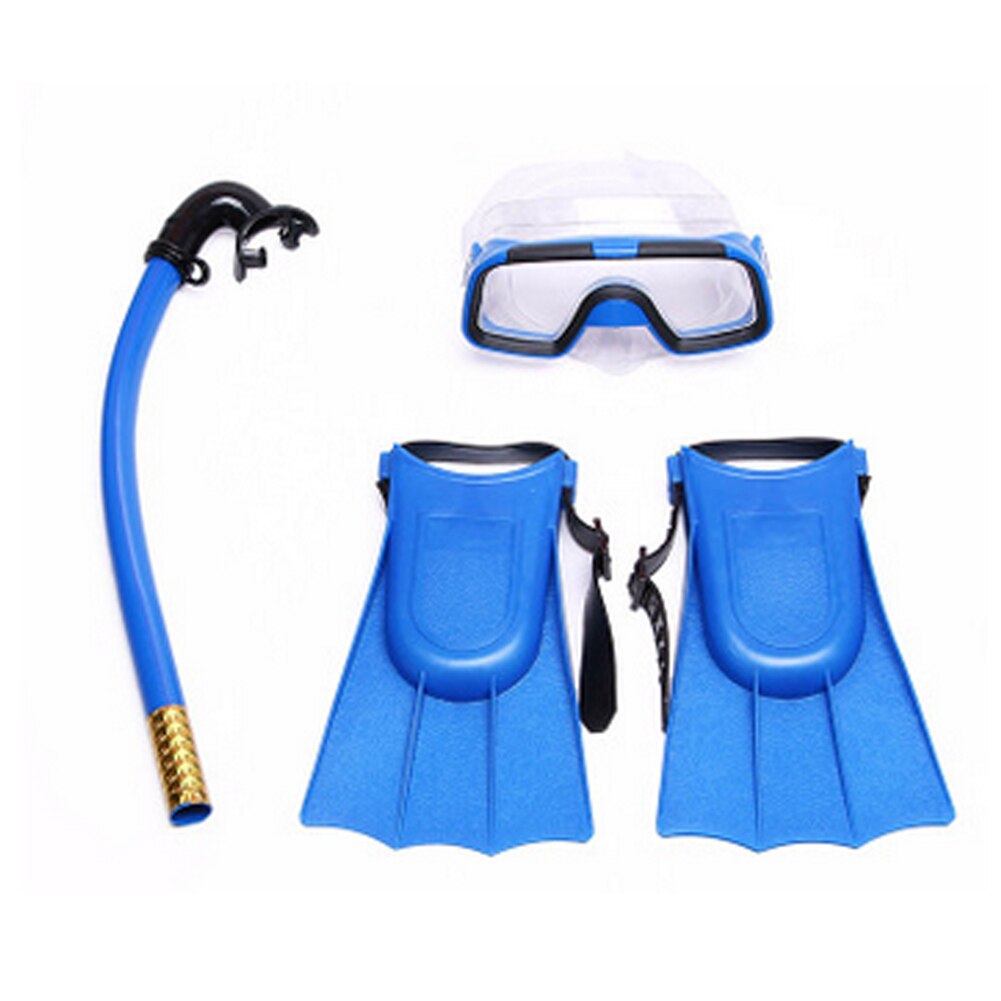 Scuba Goggles for mask Fin Snorkel Set Dive Gear Snorkeling Swimming Diving Kids Set: blue