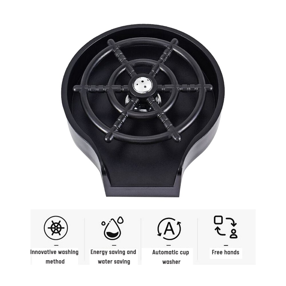 Cup Washer Stainless Steel Automatic Cup Washer Glass Cleaning Rinser Bar Shell Glass Rinser Kitchen Sink Sprayer Washing Slot