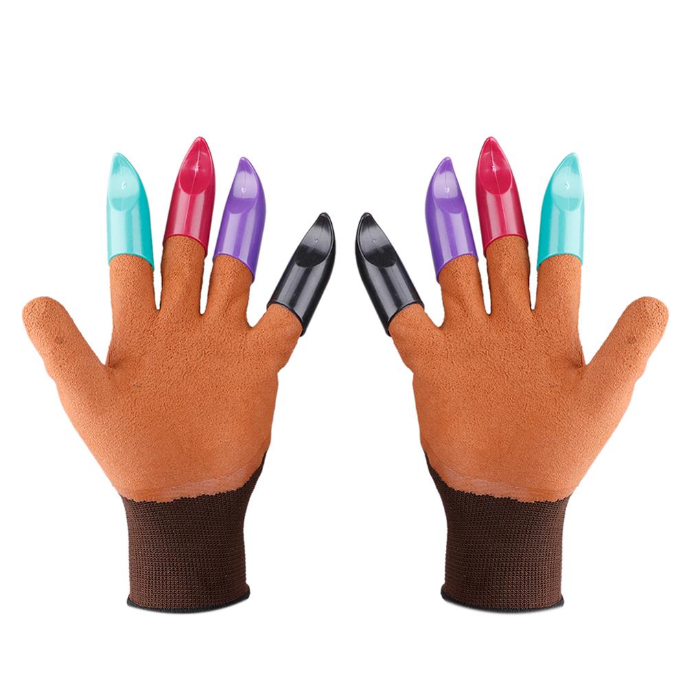 Guantes de jardín con 8 puntas de los dedos, herramientas de trabajo de Latex para excavación, plantación de sarpullidos, resistentes al agua, 1 par
