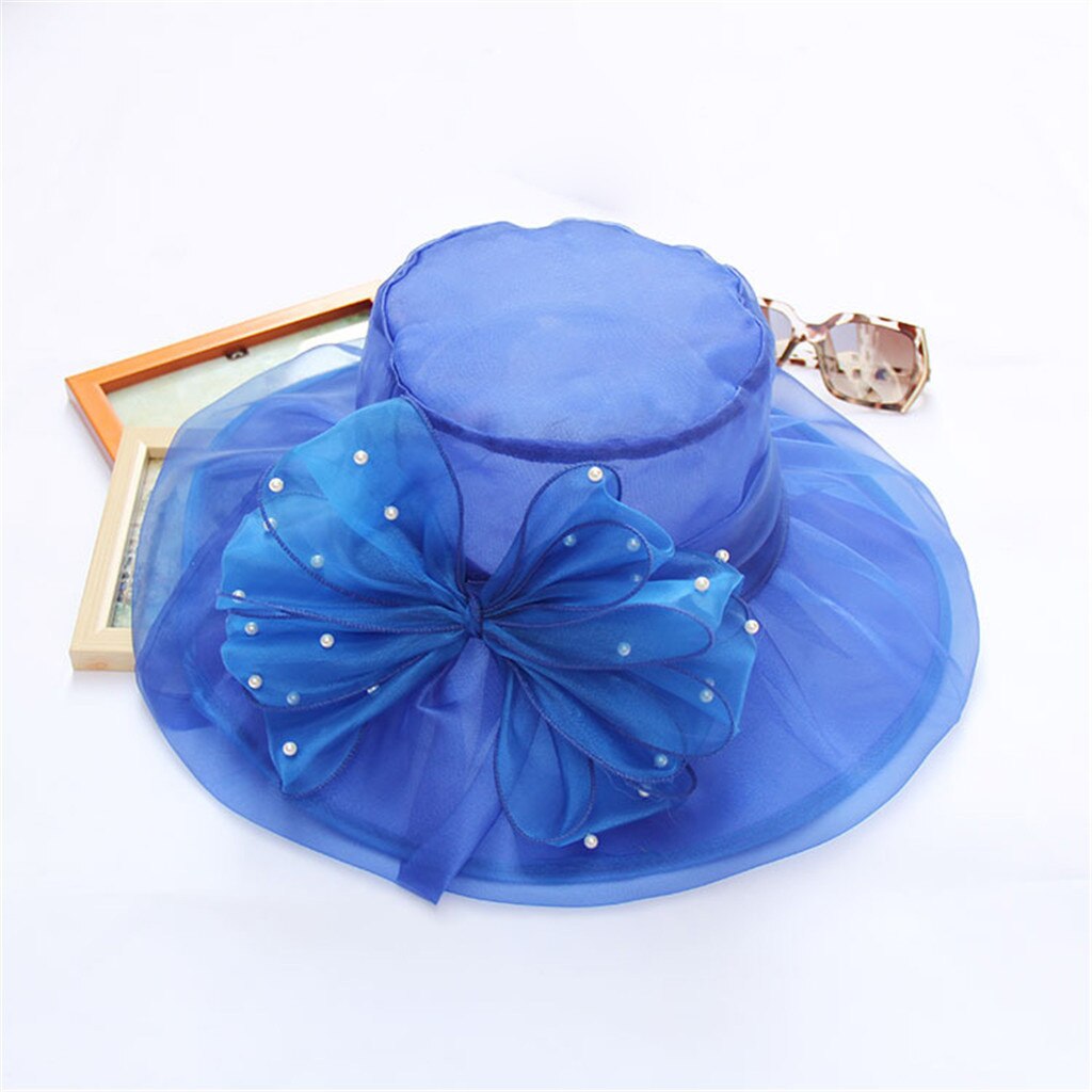 Sombrero Vintage para mujer, sombrero para , boda, novia, vacaciones, gorros para citas, para chicas y amigas: Blue 