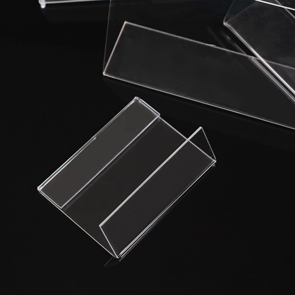 L Shape Sign Holders L Shape Slanted Acrylic Display Stand Name Card Holder Sign Holder for Price List