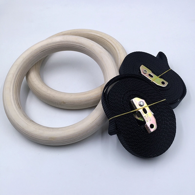 Nueva Madera 28mm Anillas De Gimnasia Gimnasio Gimnasio de Ejercicio Muscular Ejercicio Crossfit Pull Ups Ups