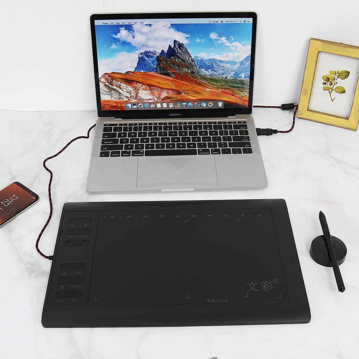 9.4x14.17'' Graphics Tablet 8192 Levels Graphic Drawing Tablet Digital Tablet 233 Point Quick Reading Signature Pad Drawing Pen