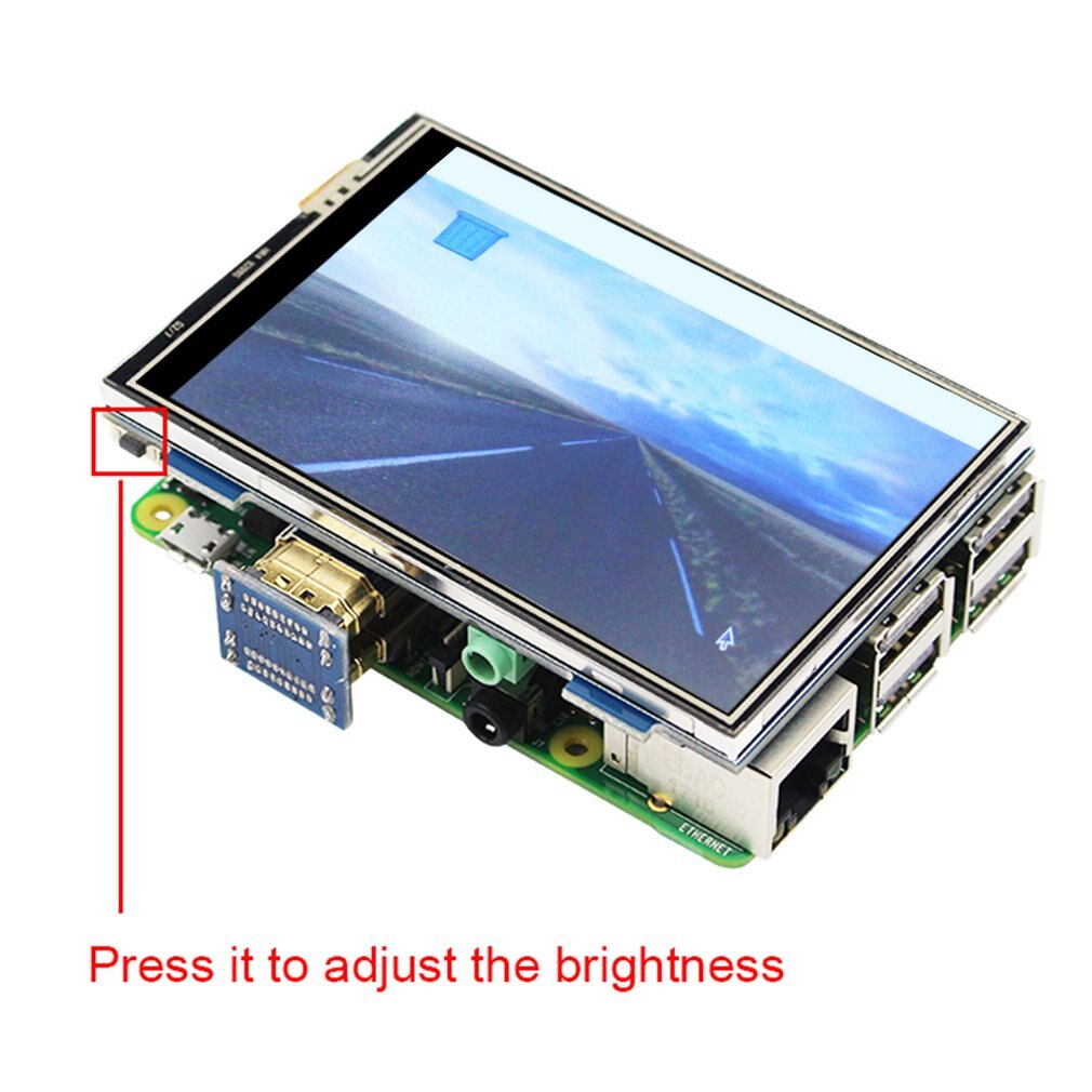 For Raspberry Pi 4 Model B Acrylic Case Transparent Shell for 3.5inch HDMI Touch Screen Display Enclosure