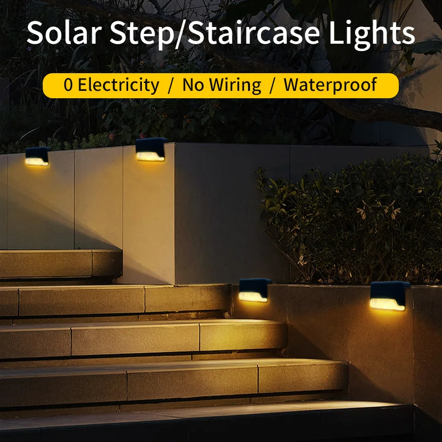 LED solaire étape lumières extérieure clôture lumière jardin décoratif applique étanche pour cour cour voie garde-corps éclairage