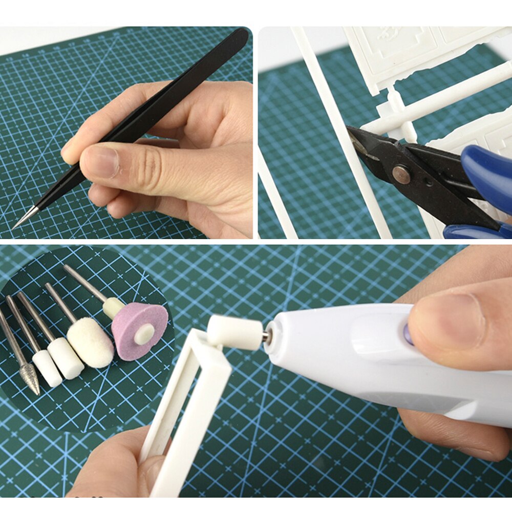 26 pcs Hobby Modelling Tools Set Model DIY Accessories Cutting Mat Self Healing Grinding Machine Polishing Tools Kit For Gundam