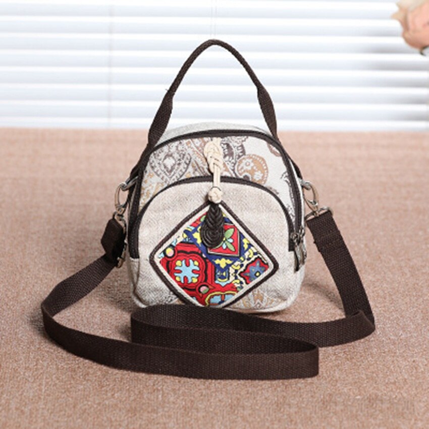 Britischen Wind Hand-gewebte ethnische Wind Mini schulter tasche praktische dauerhaft multi-schicht leichte kreuz-auf Beinen freizeit reisetasche
