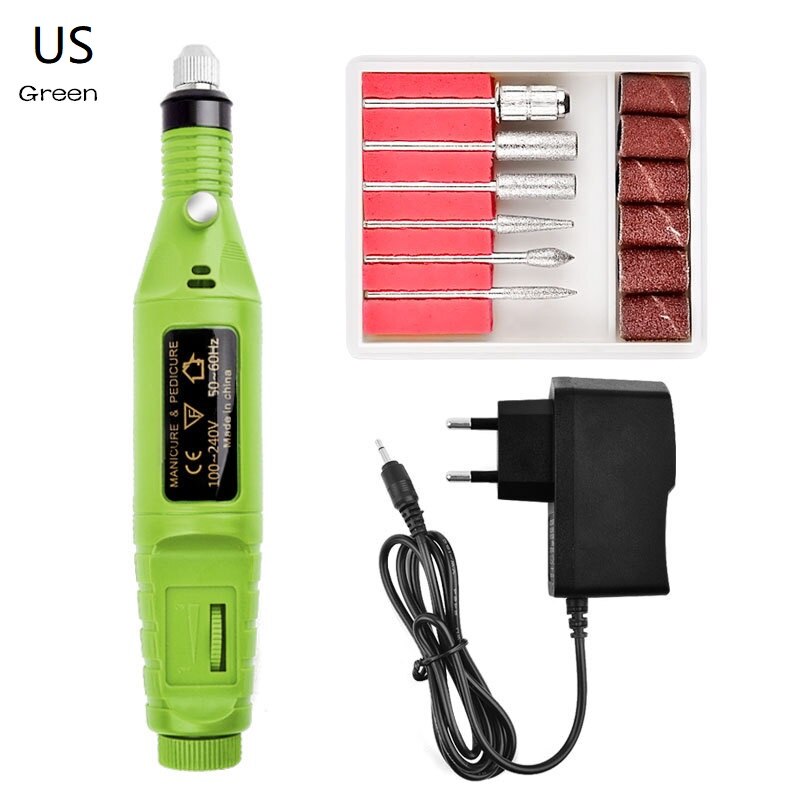 1Set Elektrische Nagel Boormachine Pen Apparaat Voor Manicure Frezen Elektrische Nail Sander Pedicure Manicure Gereedschap Kit: 08
