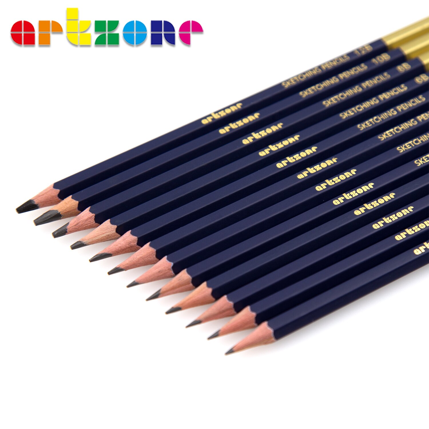 Artzone 12 ks/sada ceruziek na kreslenie 6h-12b skicovacie grafitové umelecké ceruzky set potreby pre umelcov
