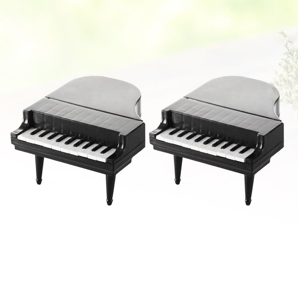 2 Sets Cake Fruit Forks Piano Keyboard Small Fork for Home Party Banquet (Black)
