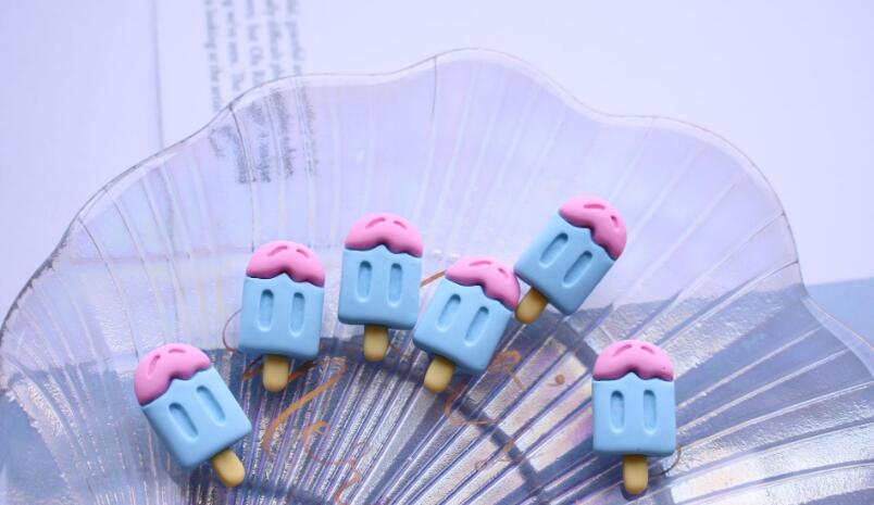 20pcs/lot Doughnut Resin Flatback Flat Back Cabochon Kawaii Decoration Miniature Resin Ice cream Food For DIY