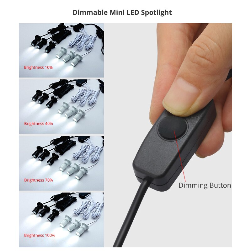 Mini Led Spot Downlight 1W 5V Usb Dimbare Spotlight Model Display Wijn Kast Kleine Mini Teller Hand-run Tentoonstelling Case
