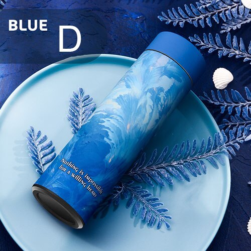 LDFCHENNEL 500Ml Nieuwe Ontwerp Thermische Fles Rvs Thermos Chinese Stijl Kraan Thermo Cup Straight Vacuüm Thermosfles: D